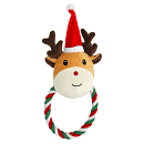 Hondenspeelgoed Rendier met kerstmuts en Flosstouw