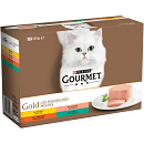 Gourmet kattenvoer Gold Mousse kip, zalm, konijn 12 x 85 gr