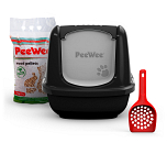 PeeWee kattenbak Startpakket EcoDome Zwart/Zwart