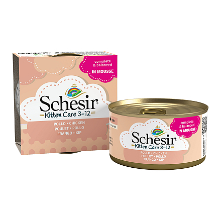 Schesir Kattenvoer Kitten 3-12 Kip Mousse 85 gr