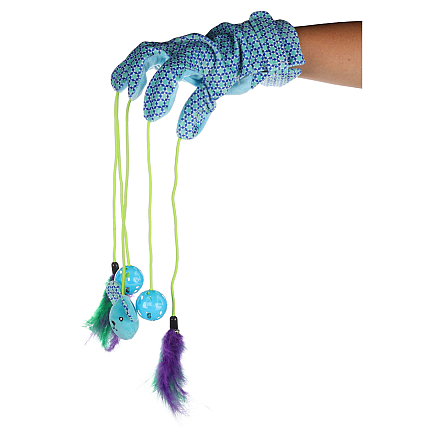 Flamingo Kattenspeelgoed Marion Handschoen met Speeltjes