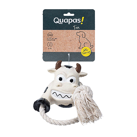Quapas! Hondenspeelgoed Fun Cow with Rope