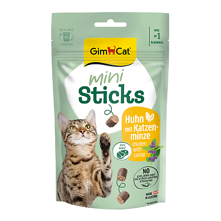 GimCat Mini Sticks Kip & Kattenkruid 50 gr