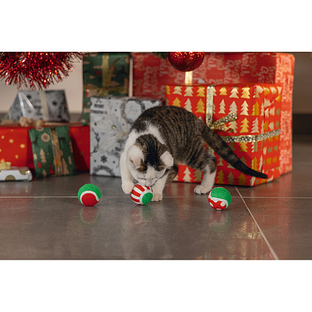 Beeztees Kattenspeelgoed Kerst Tennisballen