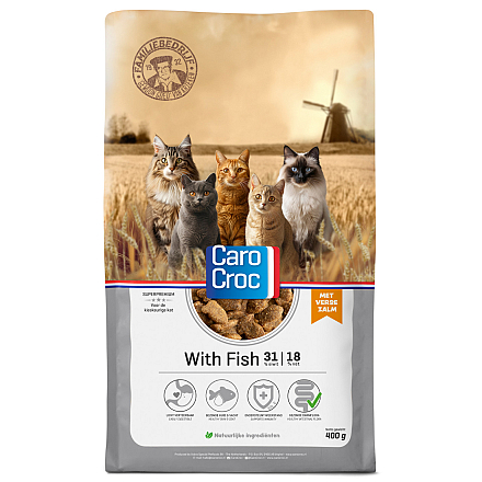 CaroCroc Kattenvoer with Fish 400 gr
