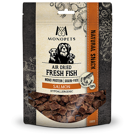 Monopets Air Dried Fresh Fish S/M Cubes Salmon 150 gr