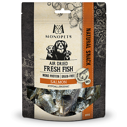 Monopets Air Dried Fresh Fish Salmon Skin Bites 100 gr