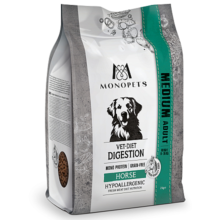 Monopets Hondenvoer Vet-Diet Medium Digestion Horse 2 kg