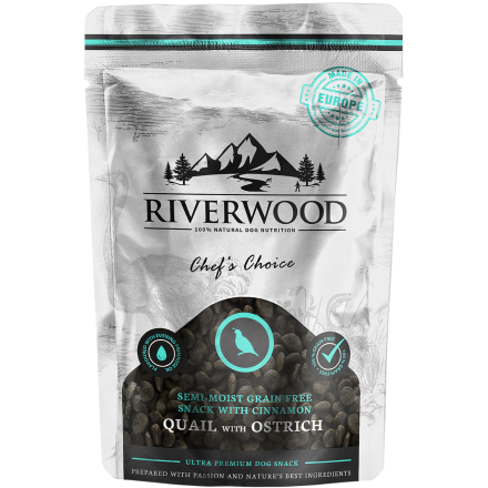 Riverwood Chefs Choice Quail & Ostrich semi-moist 200 gr
