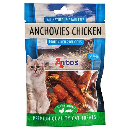 Antos Kattensnack Ansjovis & Kip 50 gr