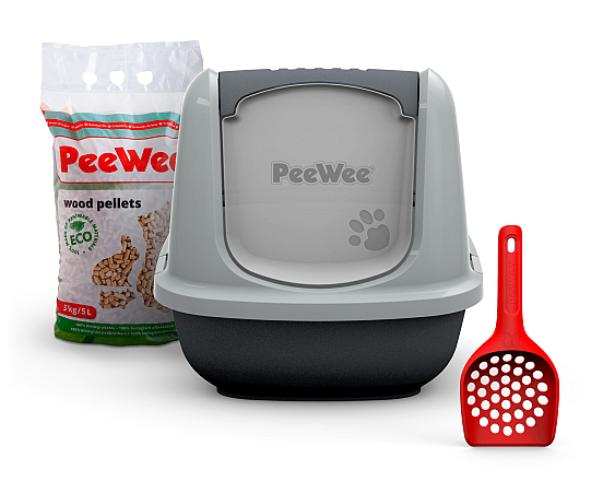 PeeWee kattenbak Startpakket EcoDome Antraciet/Grijs