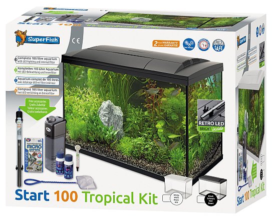 SuperFish aquarium Start 100 Tropical kit zwart