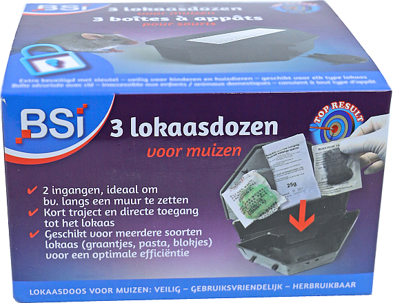 BSI lokaasdoos voor muizen 3 st