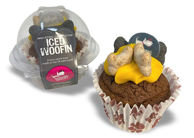 Barking Bakery Carob Woofin with Yellow Frosting