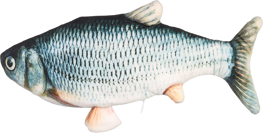 Flamingo kattenspeelgoed Flounder Vis Grijs