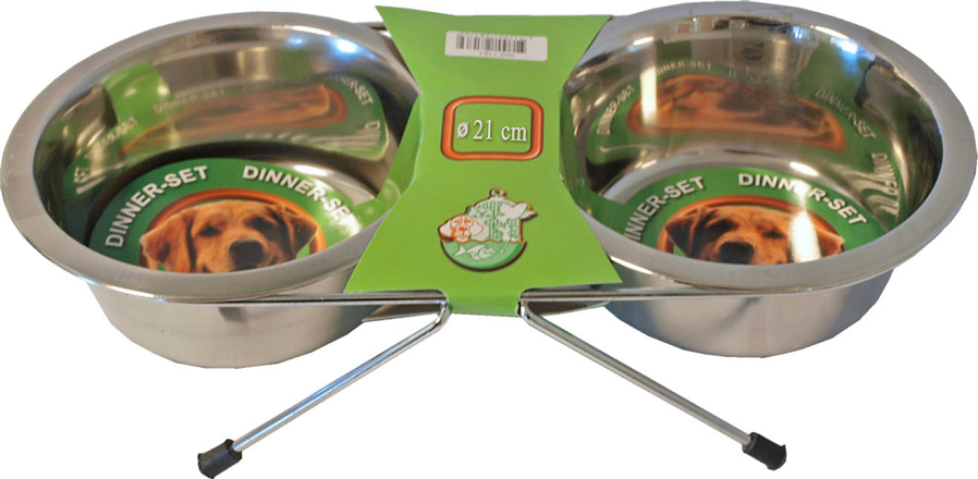 Dinnerset met 2 RVS bakken
